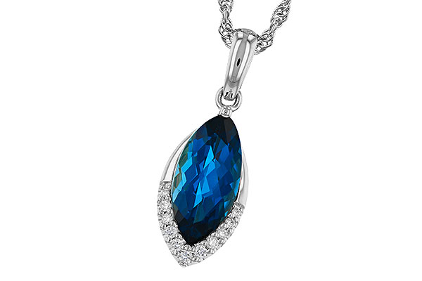 E329-16994: NECK 2.14 LONDON BLUE TOPAZ 2.20 TGW (12x6MM MQ)
