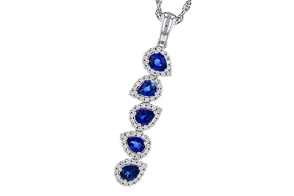 E329-17903: NECKLACE .95 TW SAPPIRE 1.19 TGW