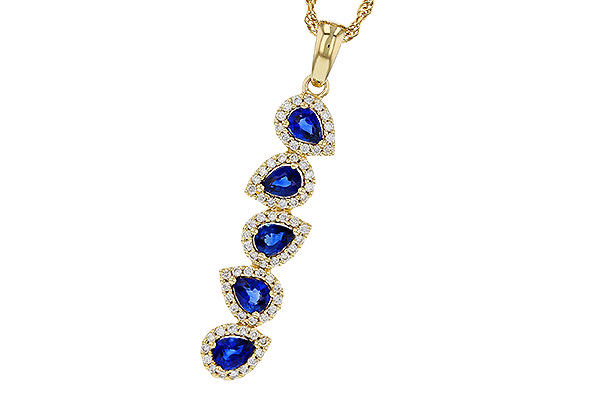 E329-17903: NECKLACE .95 TW SAPPHIRE 1.19 TGW