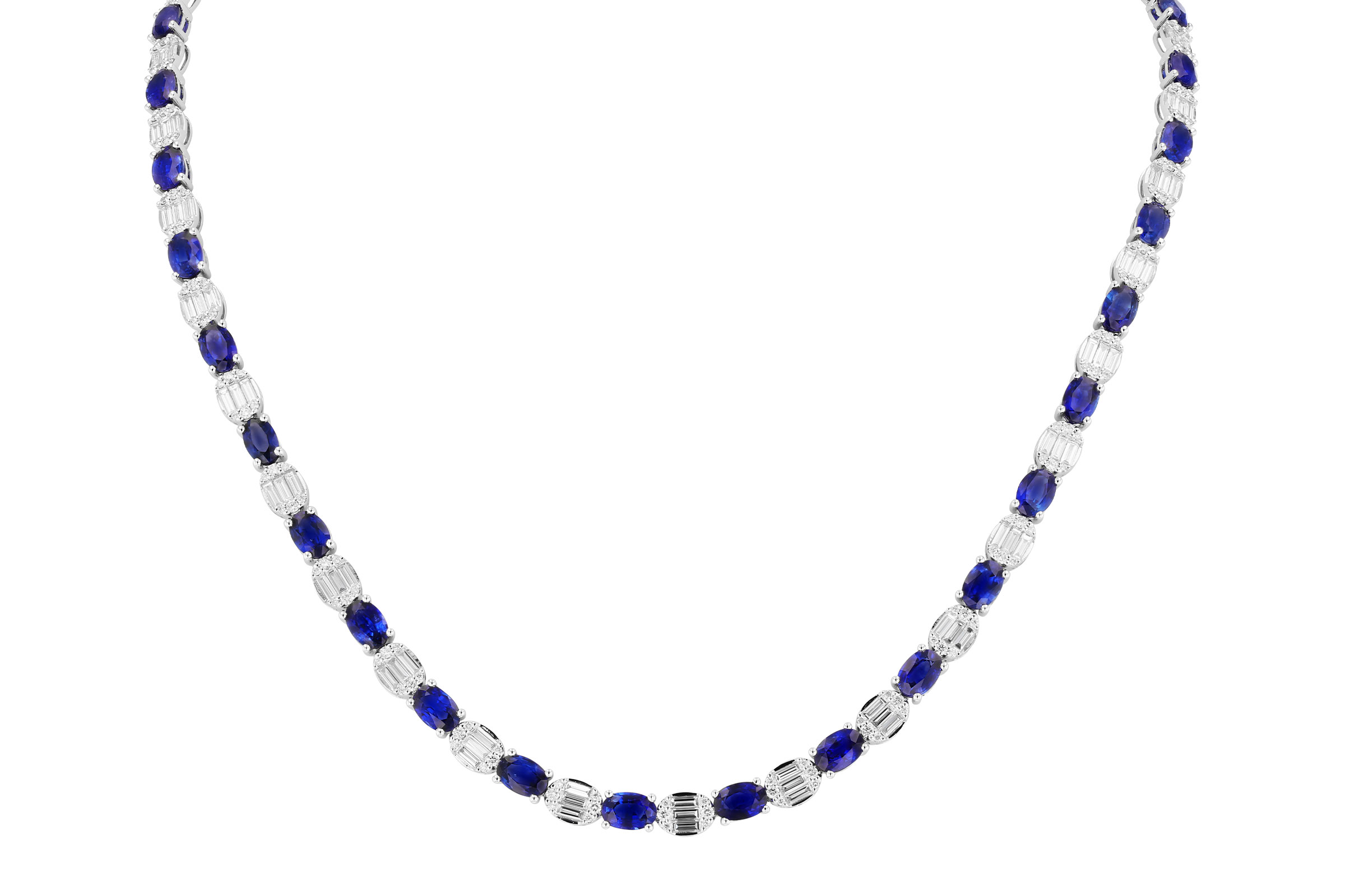 E330-02366: NECKLACE 17.68 TW SAPPHIRE 21.82 TGW (17")