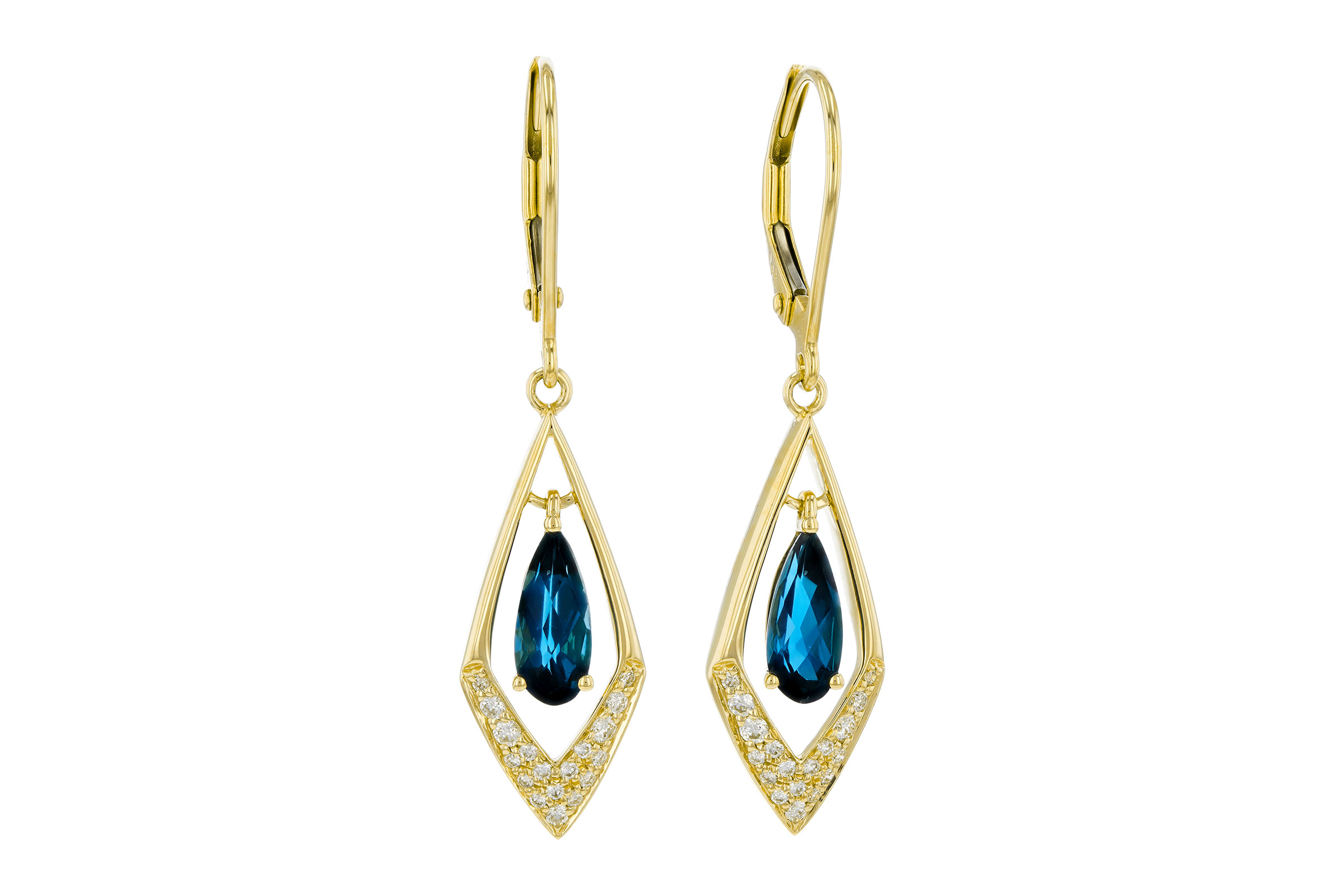 E330-02385: EARR 1.07 TW LONDON BLUE TOPAZ 1.22 TGW