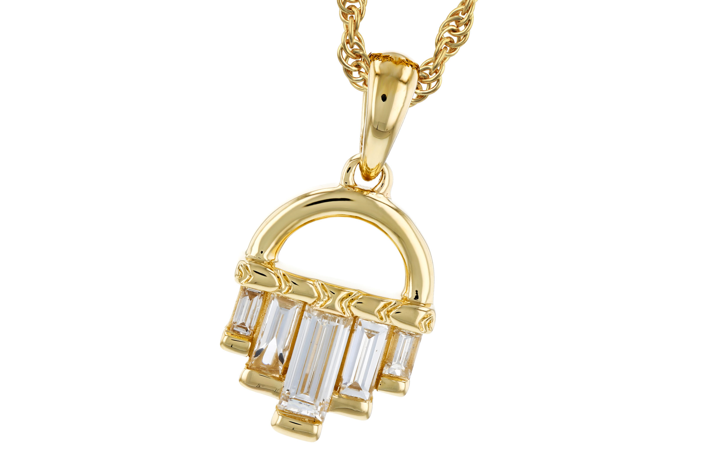 E330-02394: NECKLACE .46 TW BAGUETTE DIAMONDS