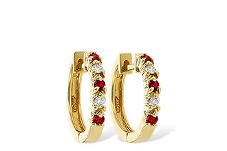 F055-48748: EARRINGS .17 RUBY .26 TGW