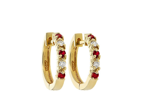 F055-48748: EARRINGS .17 RUBY .26 TGW