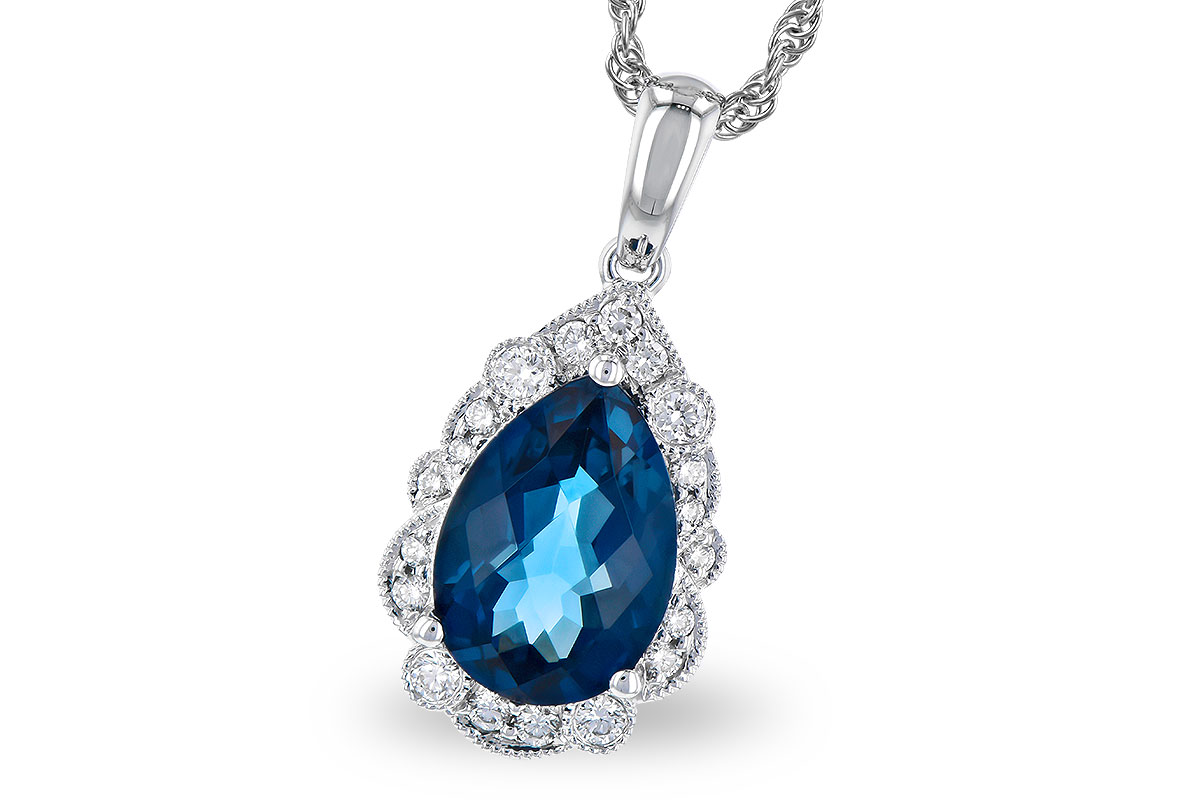 F327-34257: NECK 2.25 LONDON BLUE TOPAZ 2.40 TGW (10x7 PS)