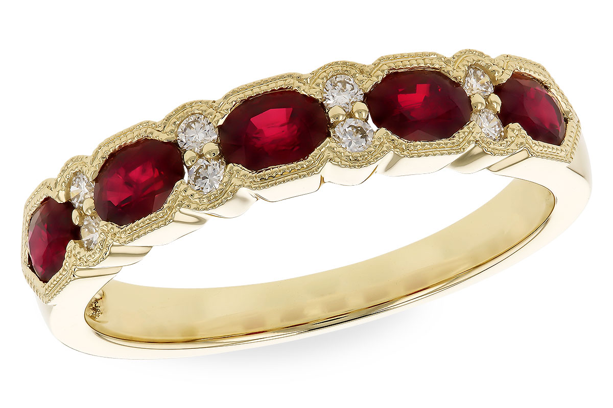 F328-24221: LDS WED RG .88 TW RUBY 1.00 TGW (4x3MM RUBY)
