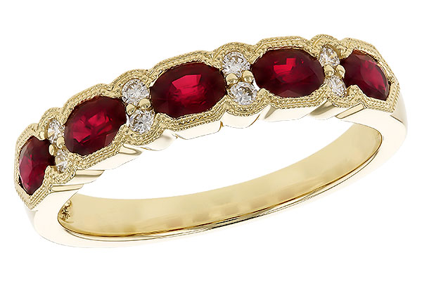 F328-24221: LDS WED RG .88 TW RUBY 1.00 TGW (4x3MM RUBY)
