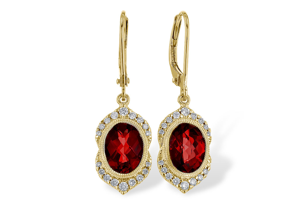 F329-09657: EARRING 3.06 GARNET 3.25 TGW