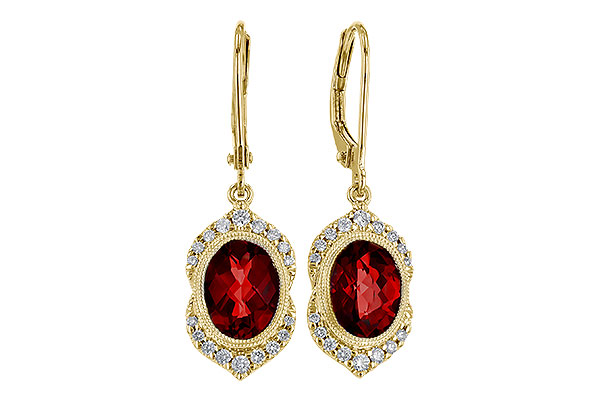 F329-09657: EARRING 3.06 GARNET 3.25 TGW