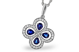 F329-11494: NECKLACE .68 SAPPHIRE TW .96 TGW