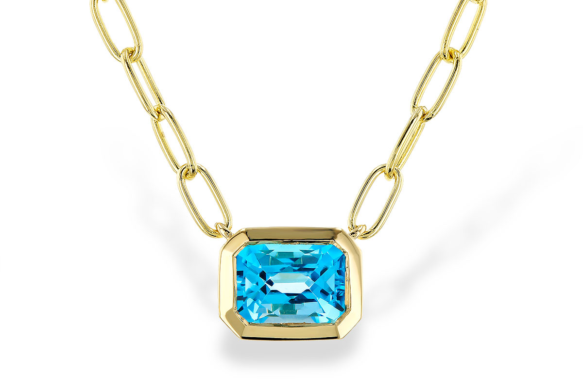 F329-15166: NECKLACE 1.20 SWISS BLUE TOPAZ (18")