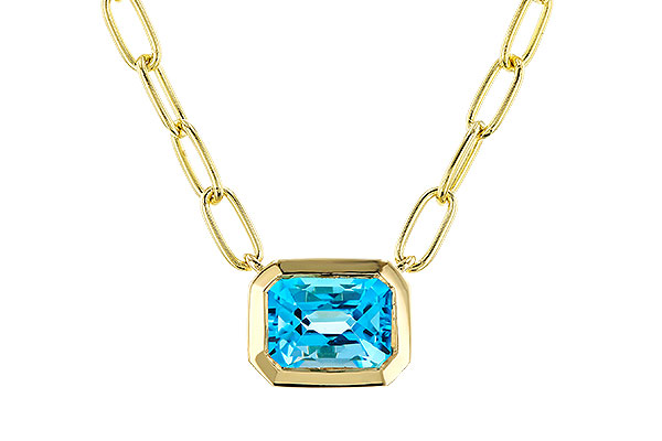 F329-15166: NECKLACE 1.20 SWISS BLUE TOPAZ (18")