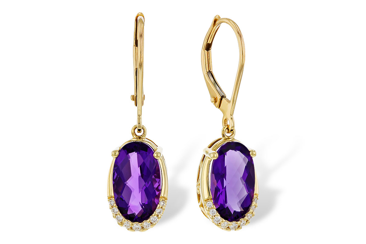 F329-16994: EARRINGS 2.70 TW AMETHYST 2.78 TGW (10x6MM OV)