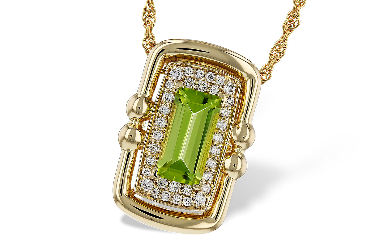 F329-17848: NECKLACE .72 PERIDOT .84 TGW (8x4MM PER)