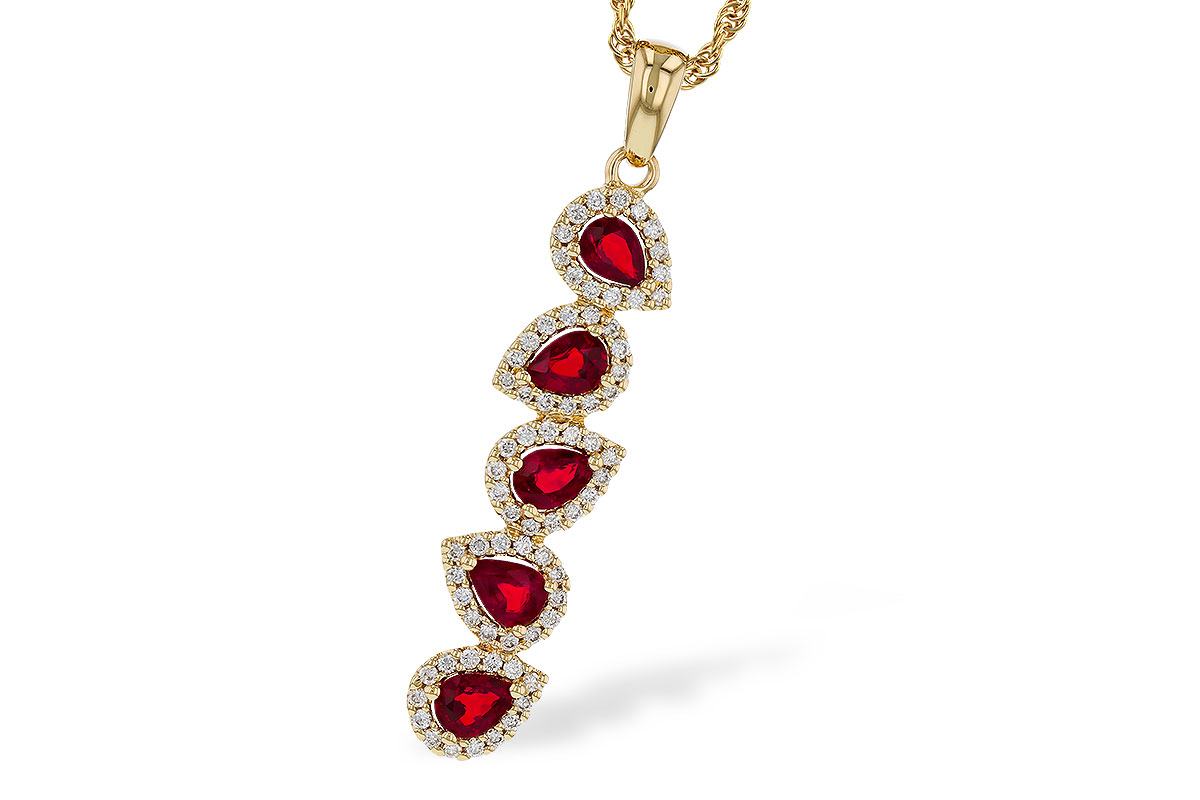 F329-17903: NECKLACE .90 TW RUBY 1.14 TGW