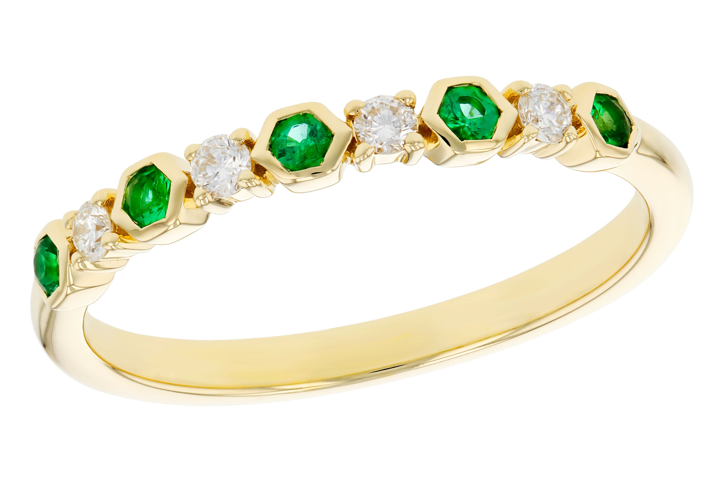 F330-03303: LDS WED RG .10 TW EMERALD .20 TGW