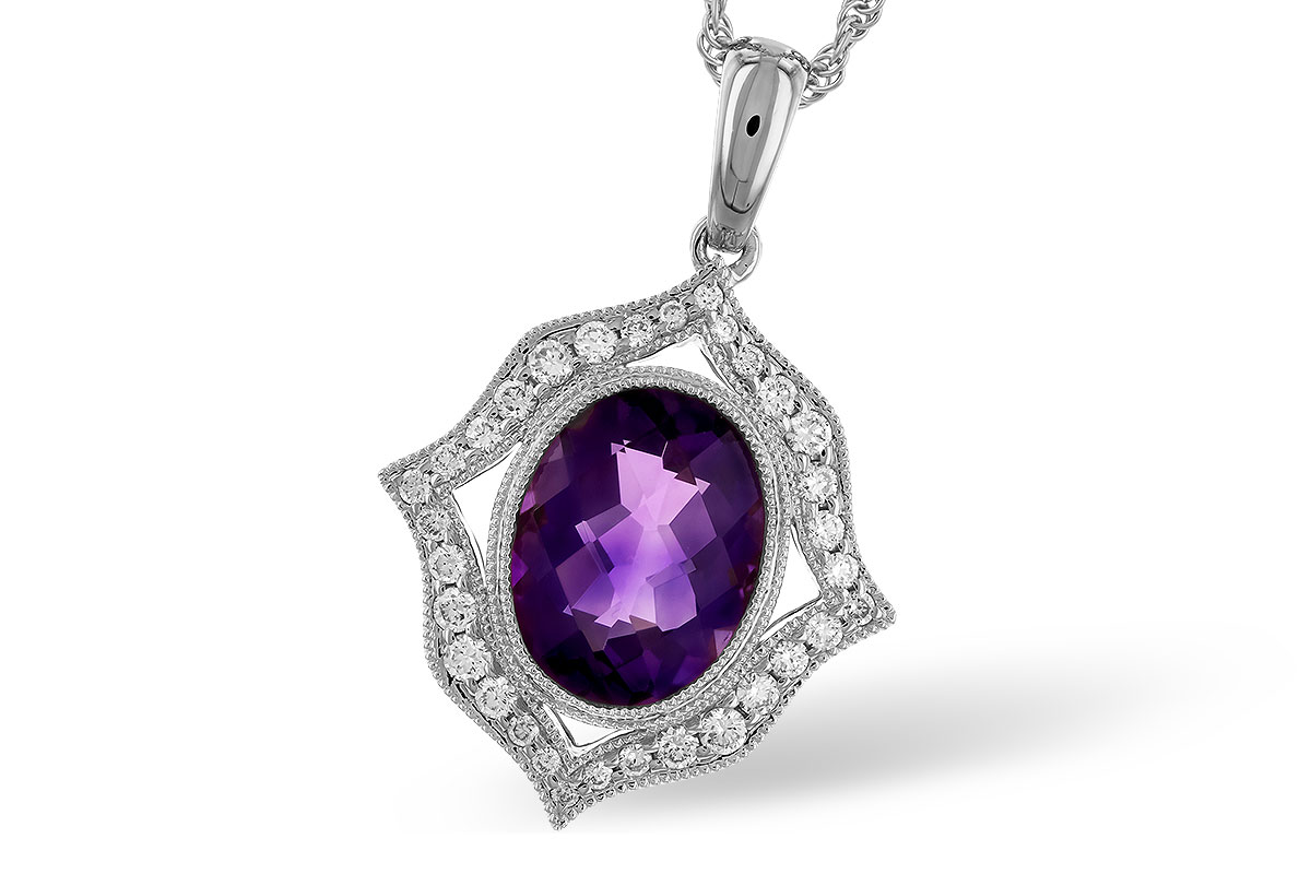 G328-25157: NECKLACE 1.52 AMETHYST 1.70 TGW (9x7 MM AMY)