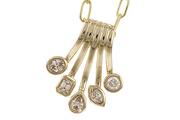 G328-26075: NECKLACE .42 TW FANCY CUT DIAMONDS (18")