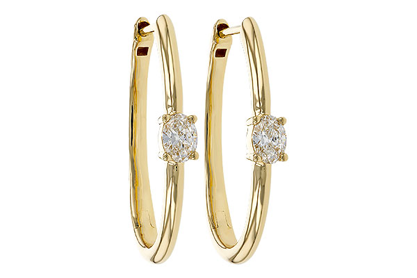 G329-13284: EARRINGS .47 TW OVAL DIAMONDS