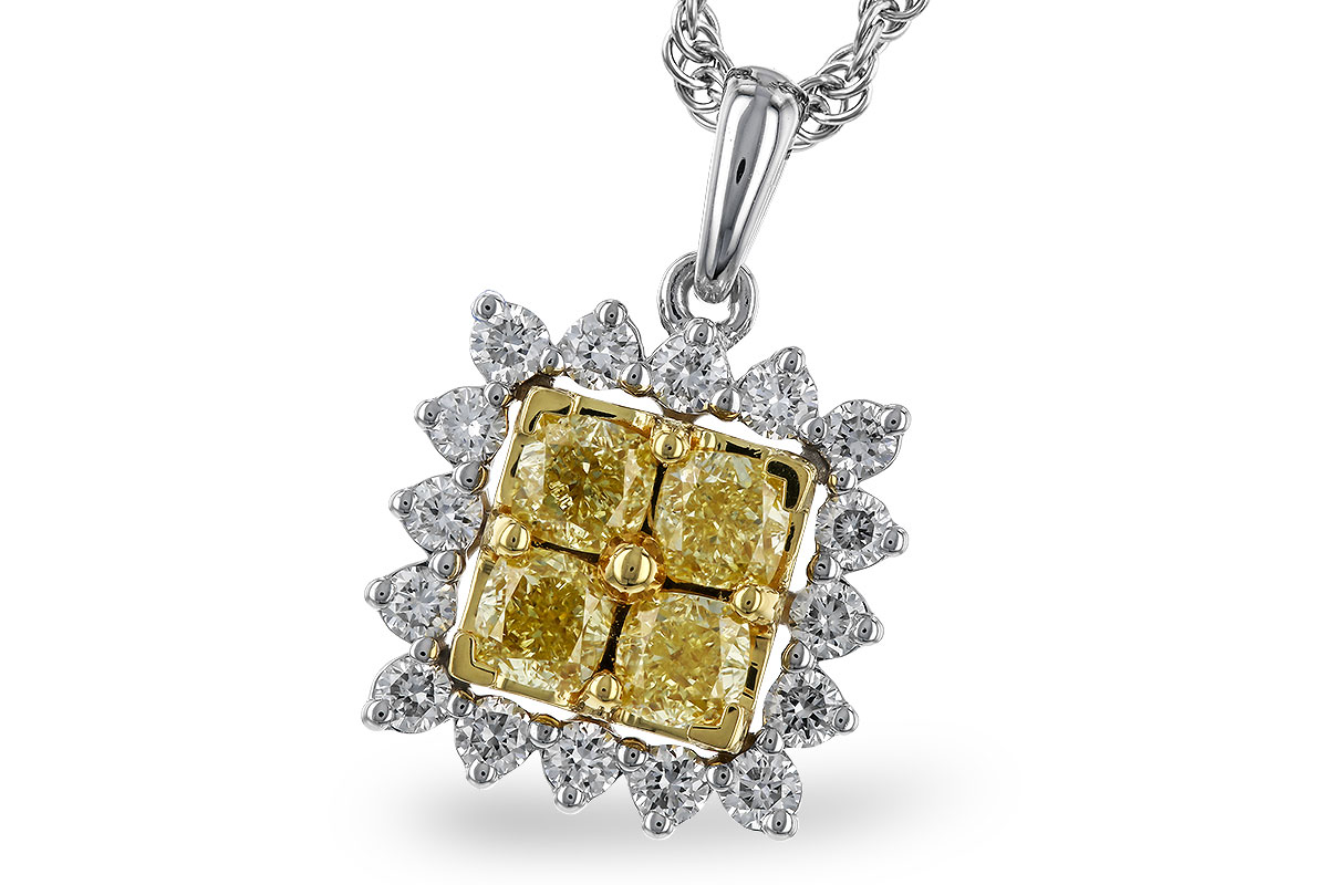 G329-13312: NECK .76 FANCY YELLOW DIAMONDS 1.09 TW
