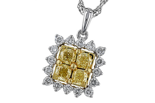 G329-13312: NECK .76 FANCY YELLOW DIAMONDS 1.09 TW