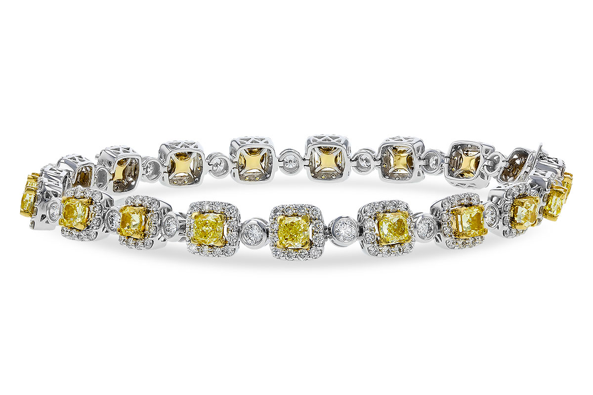 G329-13321: BRACELET 4.37 FANCY YELLOW DIAS 7.12 TW (7")