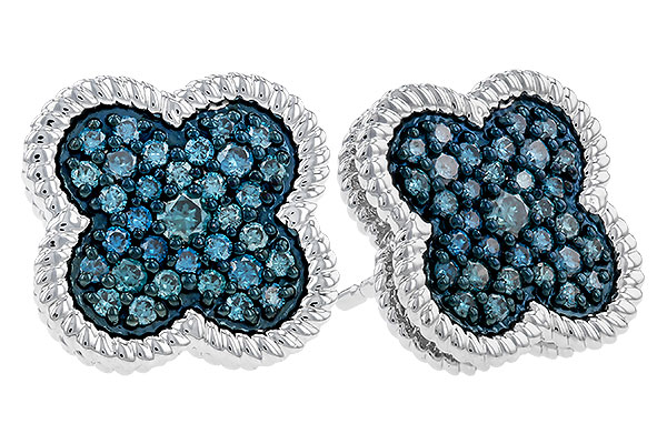 G329-14257: EARRINGS .50 TW BLUE DIAS
