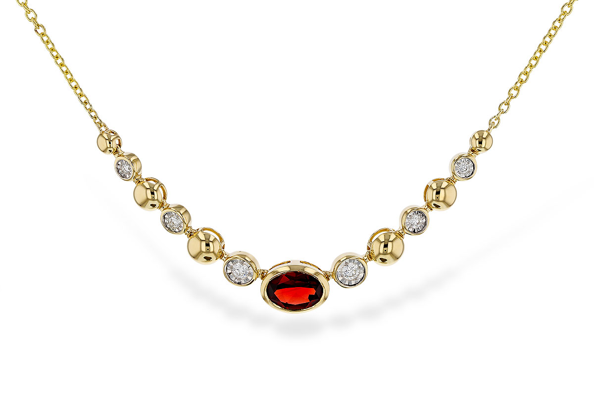 G329-16939: NECKLACE .88 GARNET 1.00 TGW (17")