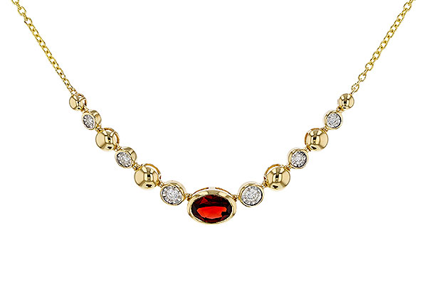 G329-16939: NECKLACE .88 GARNET 1.00 TGW (17")