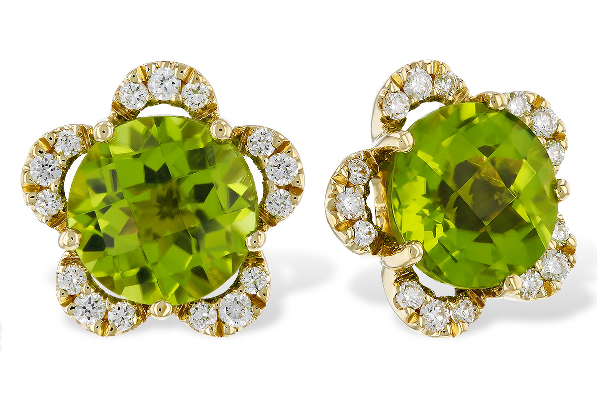 G329-17839: EARRINGS 2.93 PERIDOT 3.10 TGW (7MM RD)