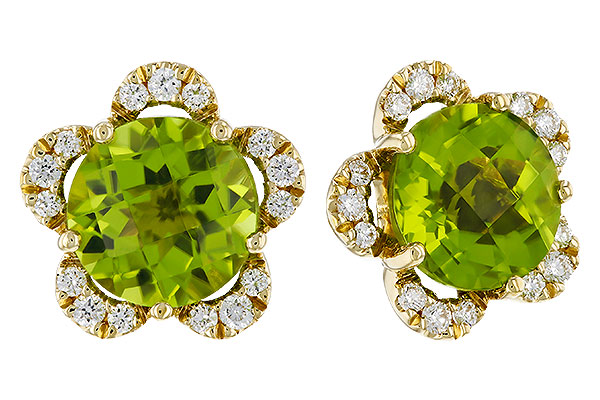 G329-17839: EARRINGS 2.93 PERIDOT 3.10 TGW (7MM RD)