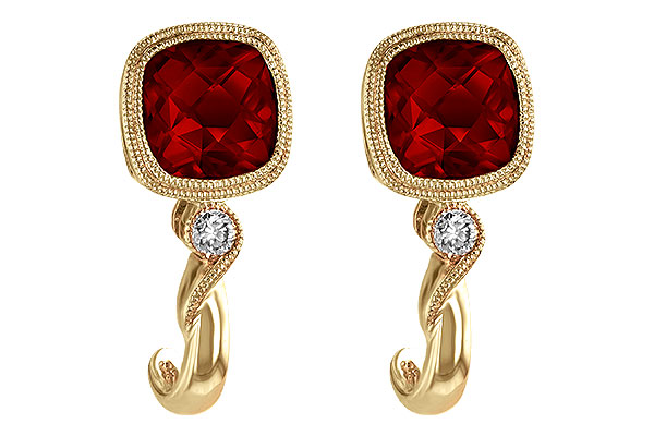 H238-26075: EARRINGS 2.36 GARNET 2.40 TGW