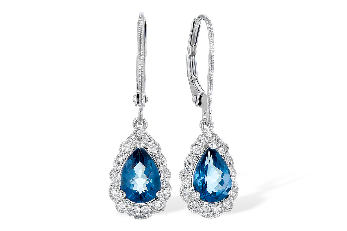 H327-35175: EARR 1.48 TW LONDON BLUE TOPAZ 1.63 TGW