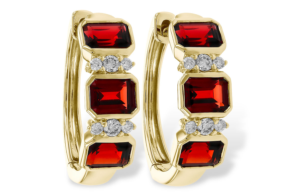 H329-11512: EARRING 1.50 TW GARNET 1.61 TGW