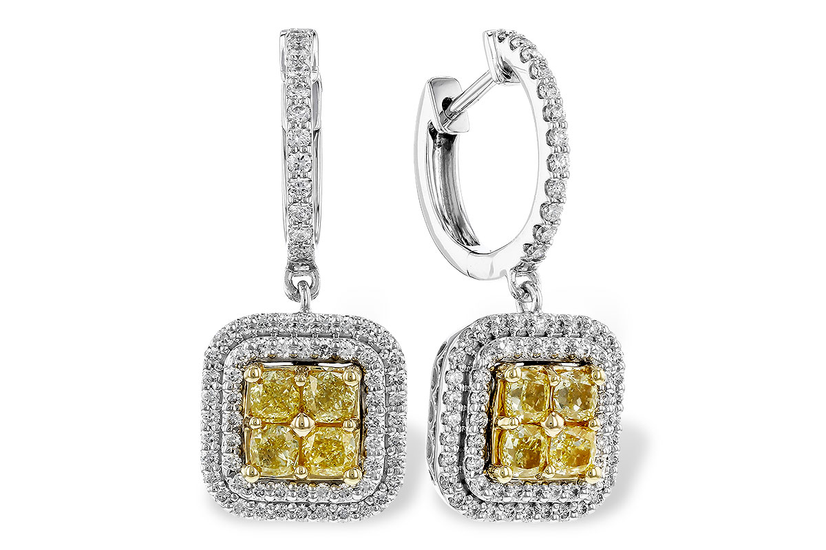 H329-12412: EARR 1.04 FANCY YELLOW DIAMONDS 1.62 TW