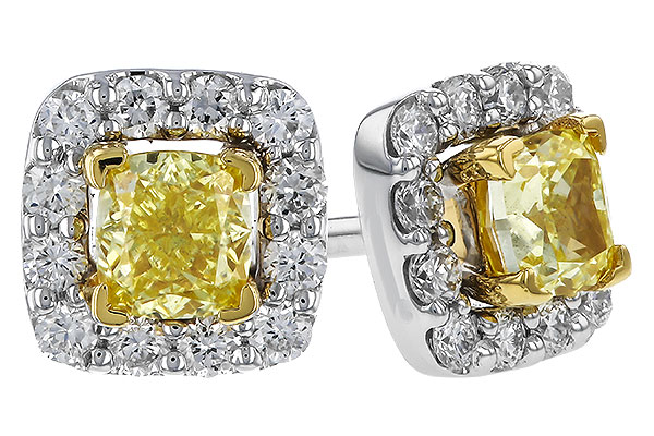 H329-13312: EARR .38 FANCY YELLOW DIAMONDS .54 TW