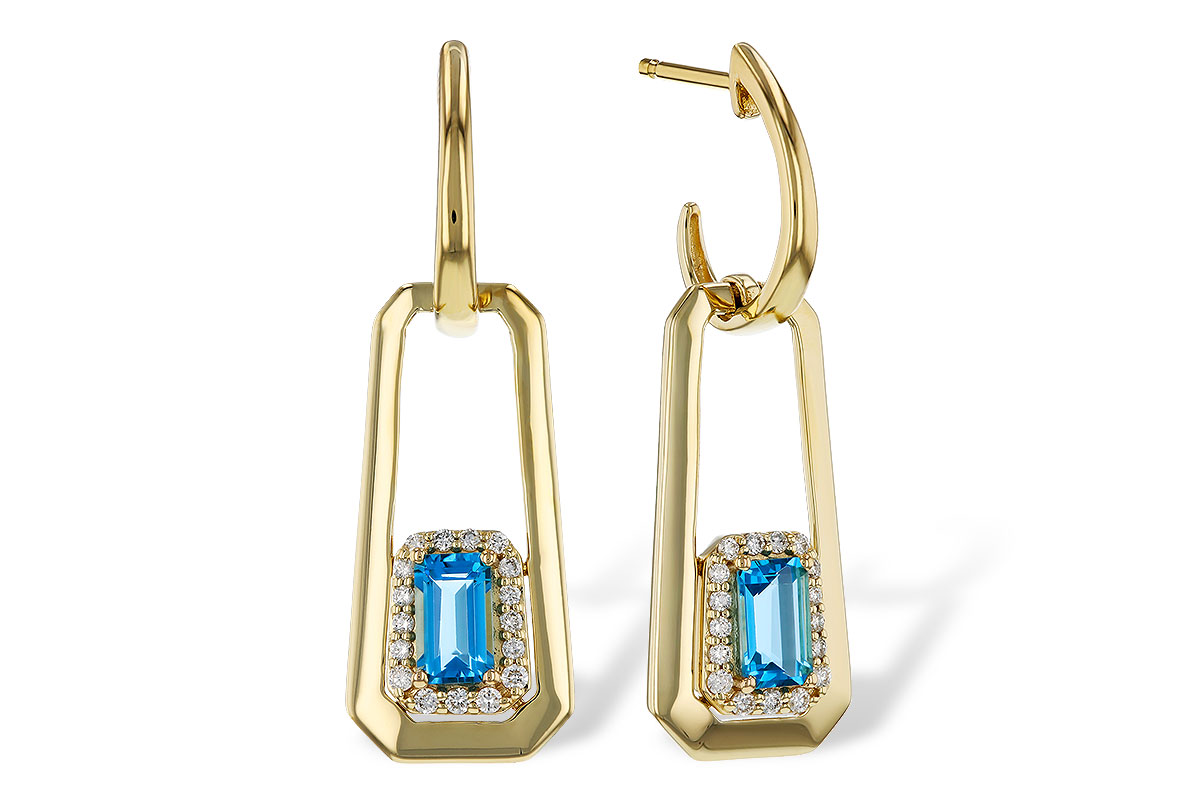 H329-17875: EARRING .66 TW BLUE TOPAZ .80 TGW (5x3MM BT)