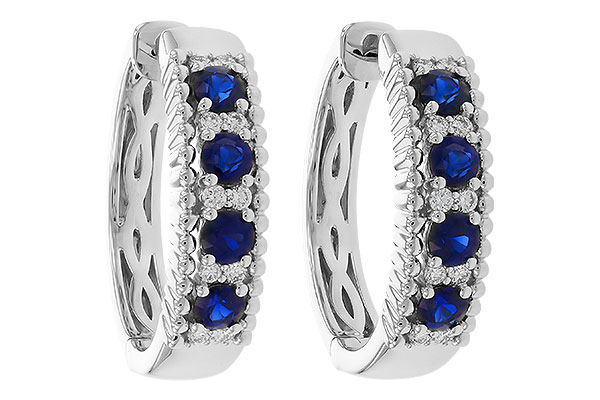 H329-17884: EARRINGS .56 TW SAPP .68 TGW