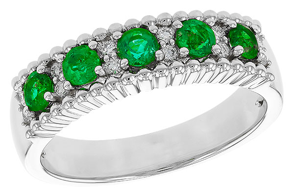 H329-17893: LDS WED RG .48 TW EMERALD .60 TGW