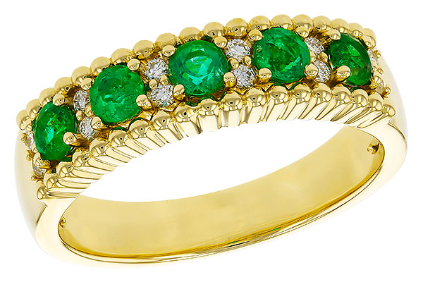 H329-17893: LDS WED RG .48 TW EMERALD .60 TGW