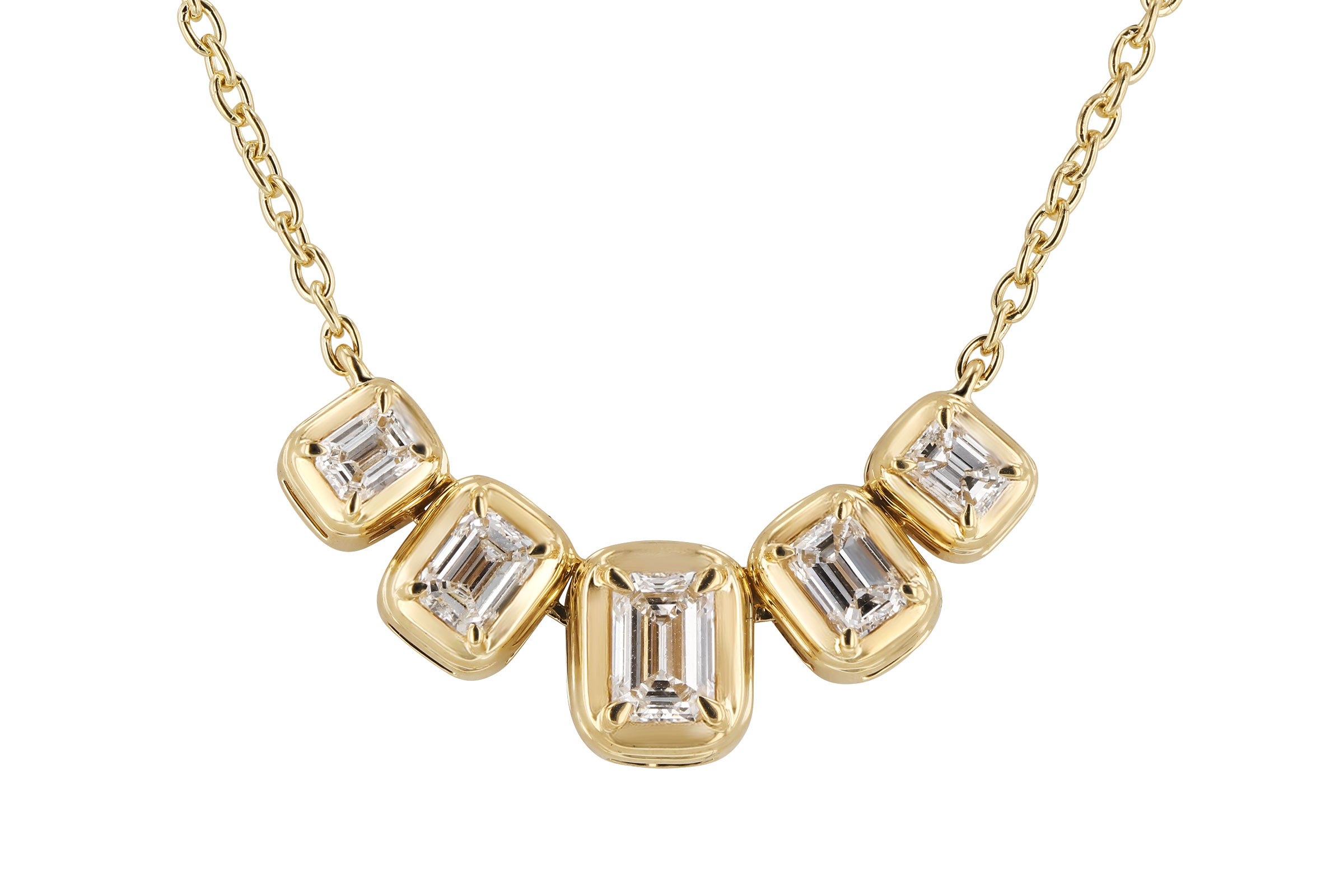 H330-03284: NECKLACE .87 TW EMERALD CUT DIA (18")