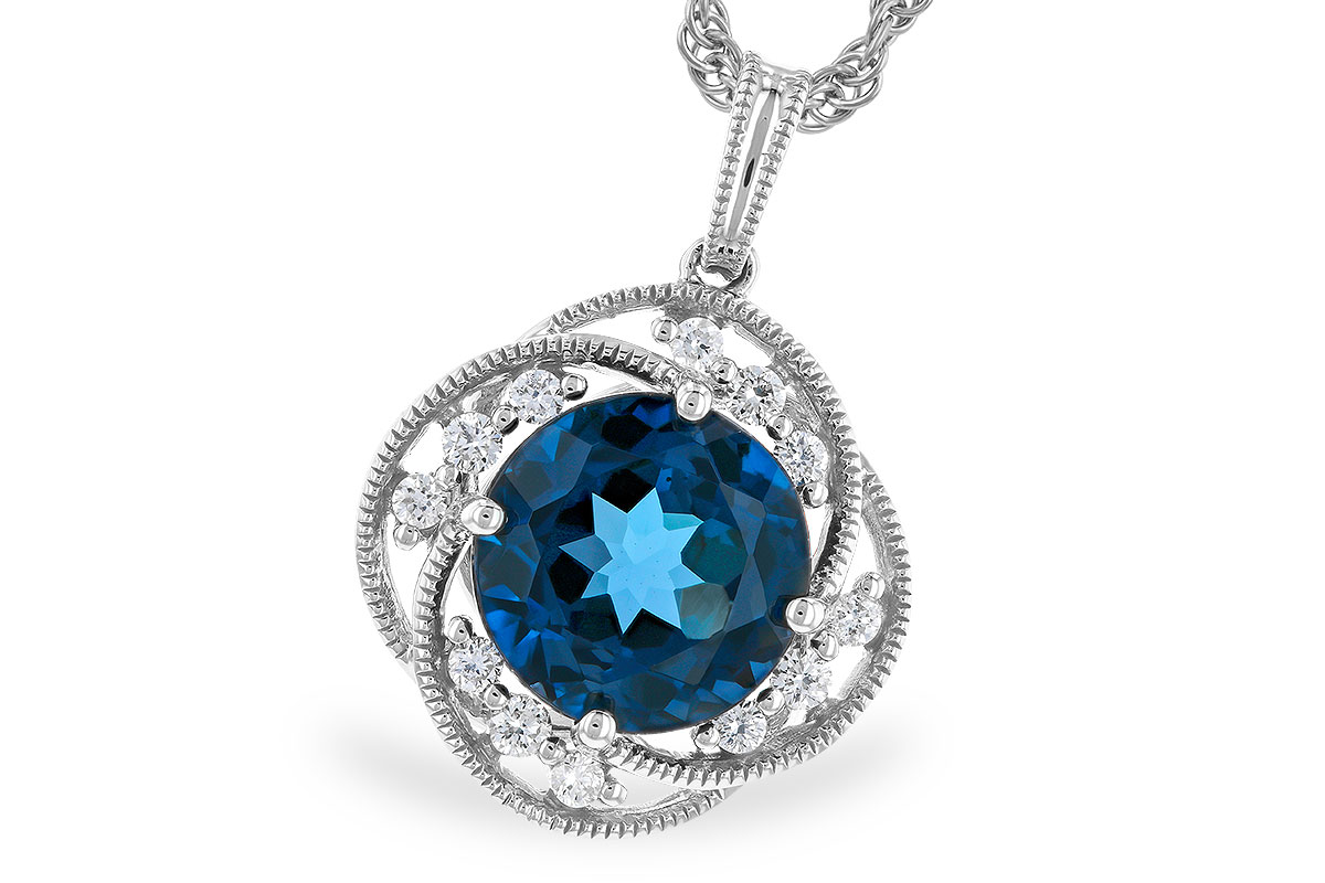 K328-21521: NECK 2.90 LONDON BLUE TOPAZ 3.05 TGW (9MM LBT)