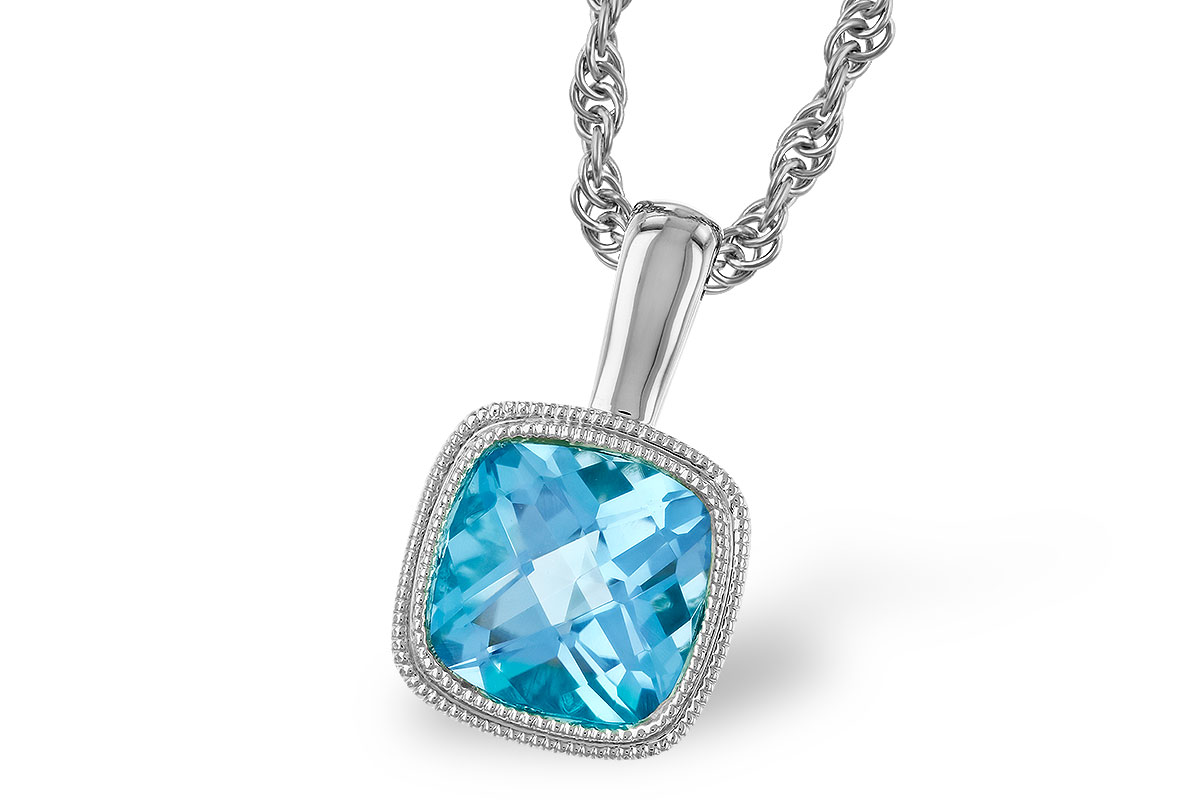 K328-24266: NECKLACE 1.10 CT BLUE TOPAZ