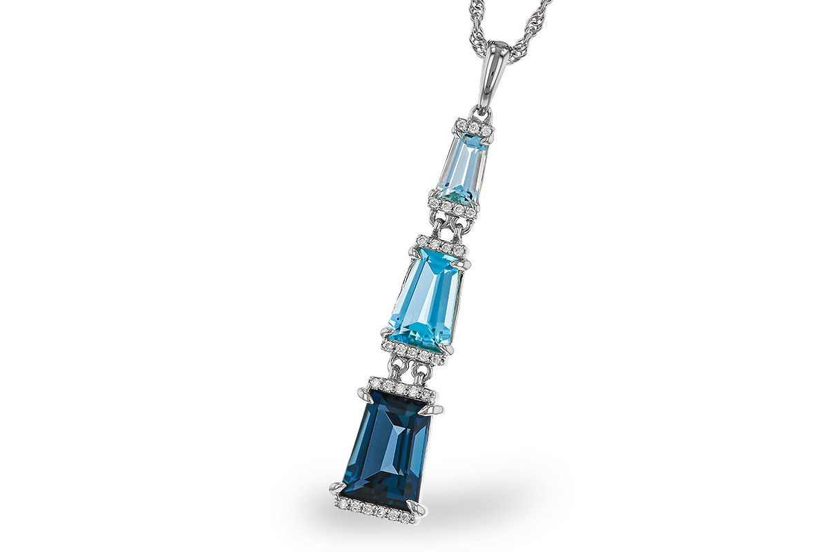 K329-13302: NECKLACE 2.60 TW BLUE TOPAZ 2.65 TGW