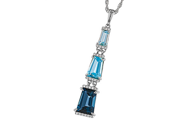 K329-13302: NECKLACE 2.60 TW BLUE TOPAZ 2.65 TGW