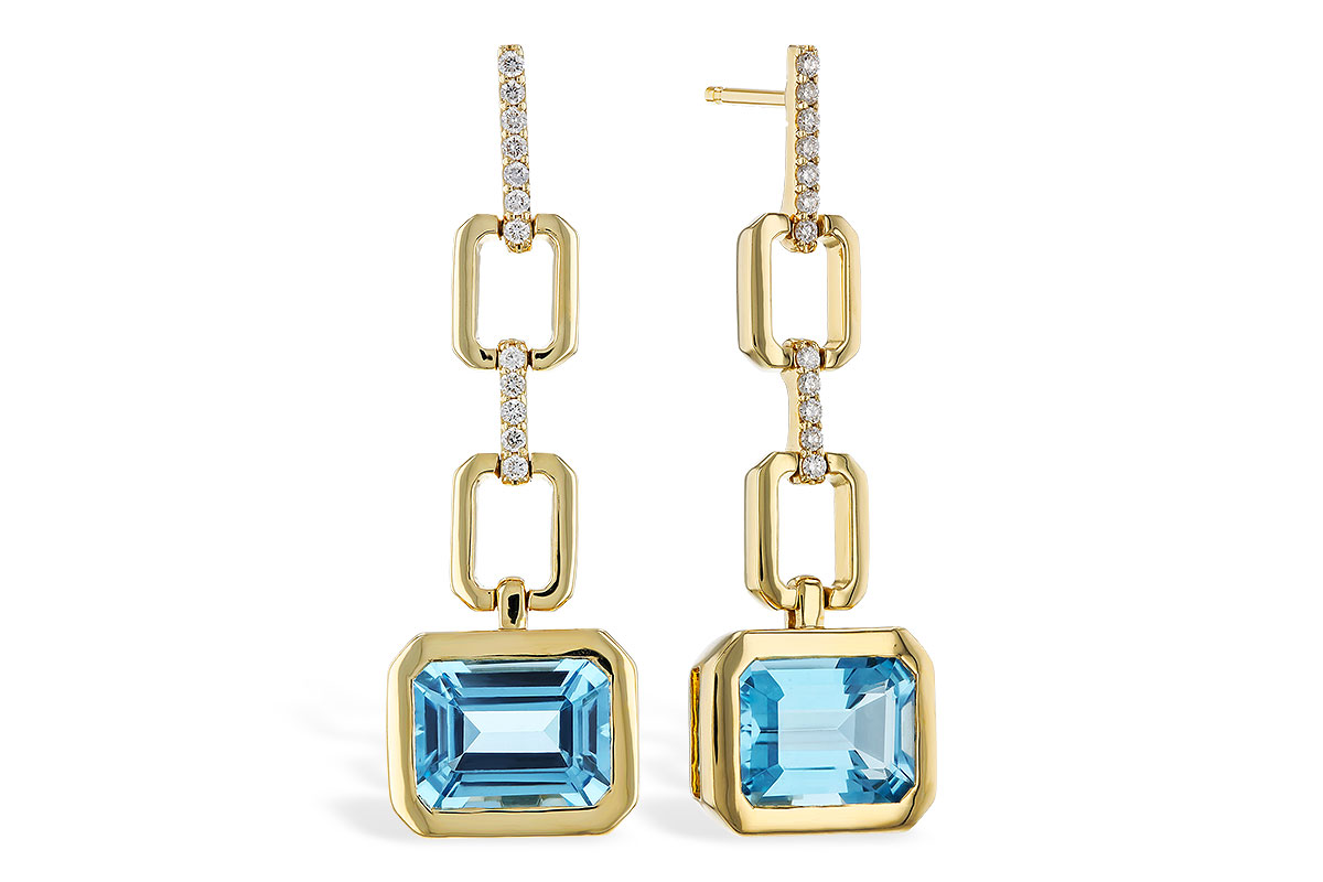 K329-14193: EARRINGS 3.20 BLUE TOPAZ 3.32 TGW (8x6MM BT)