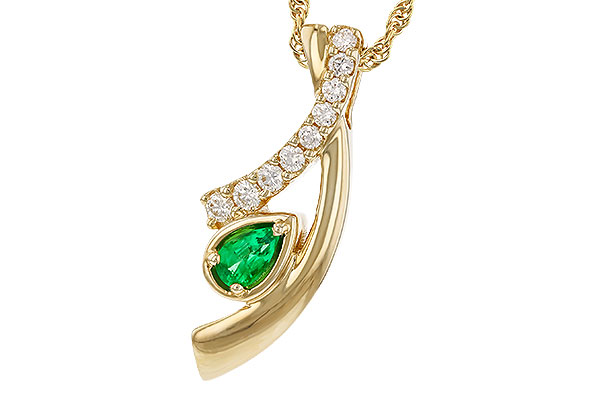 K329-15102: NECKLACE .17 EMERALD .34 TGW (5x3 EMER)