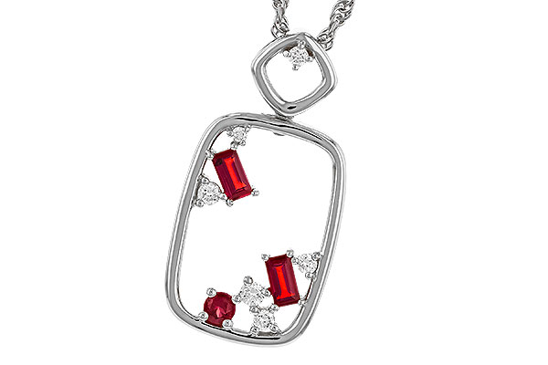 K329-15130: NECKLACE .33 TW RUBY .44 TGW
