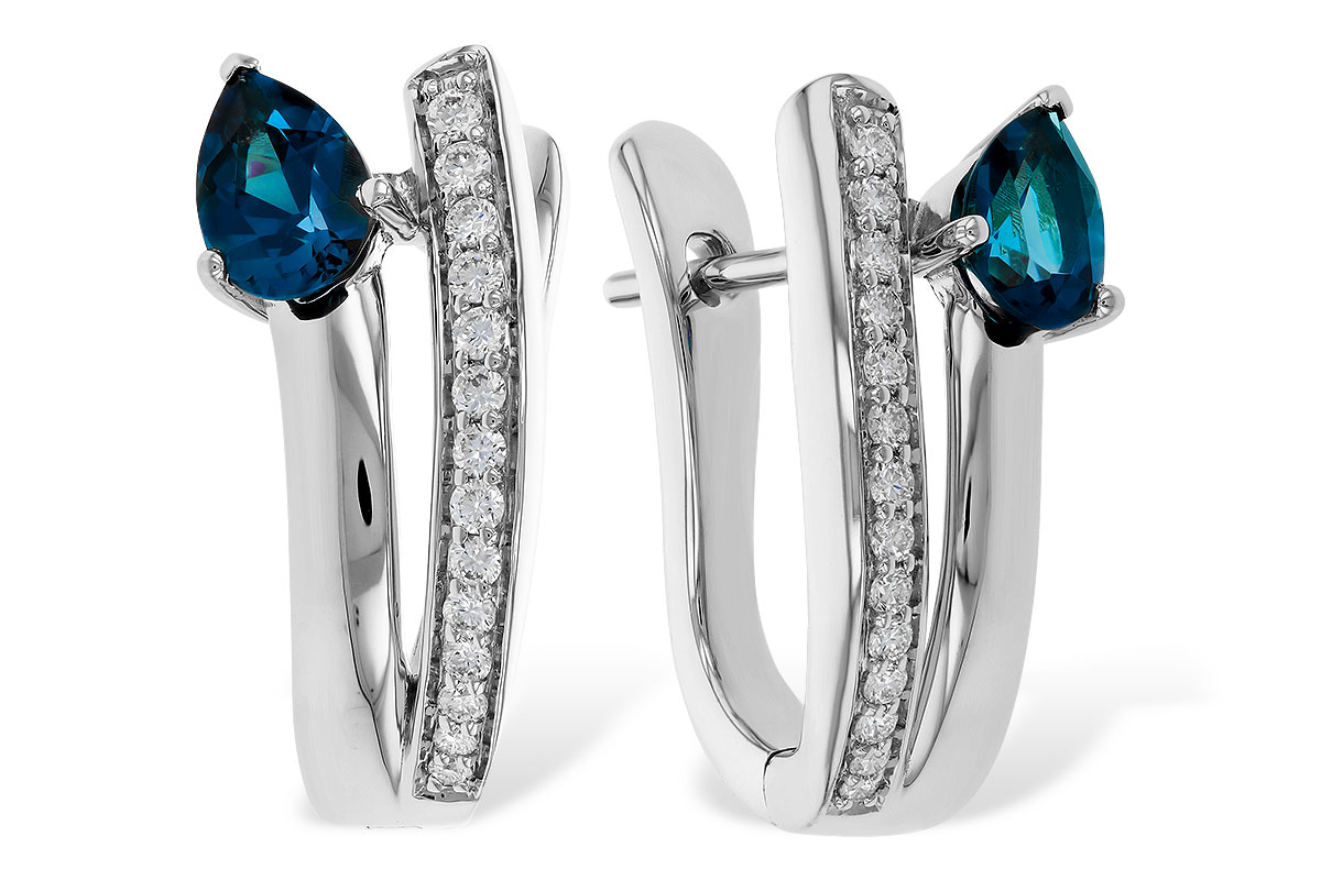 K329-16066: EARR .88 LONDON BLUE TOPAZ 1.08 TGW (6x4MM LBT)