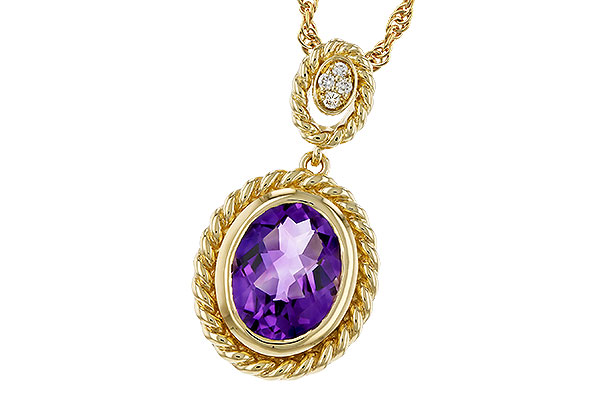 K329-17848: NECKLACE 1.38 AMETHYST 1.40 TGW (9x7MM AMY)